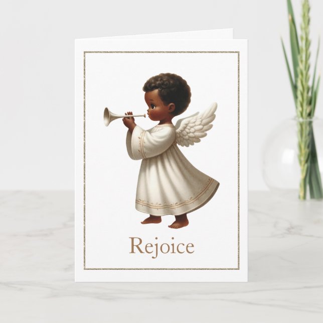 African American Christmas Angel Card (Front)