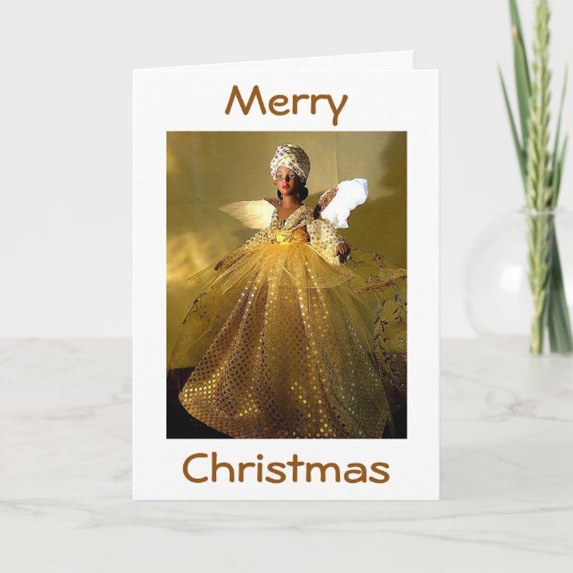 "AFRICAN-AMERICAN" CHRISTMAS ANGEL HOLIDAY CARD (Front)