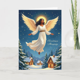 African American Christmas Angel of Peace Card