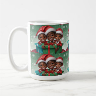 African American Christmas Elf Coffee Mug