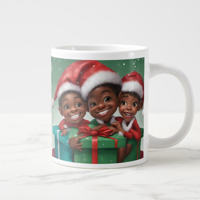 African American Christmas Elf Speciality Mug (Right)