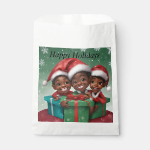 African American Christmas Elfs  Favour Bags