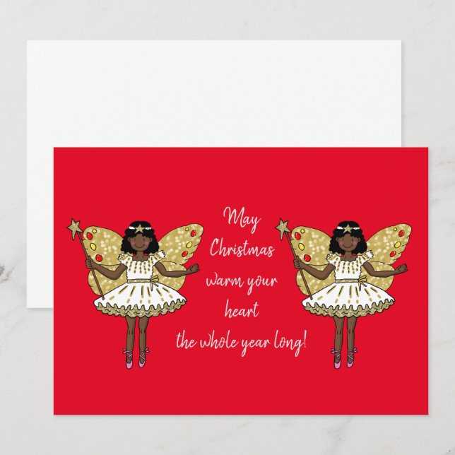 African American Christmas Fairy Invitation (Front/Back)