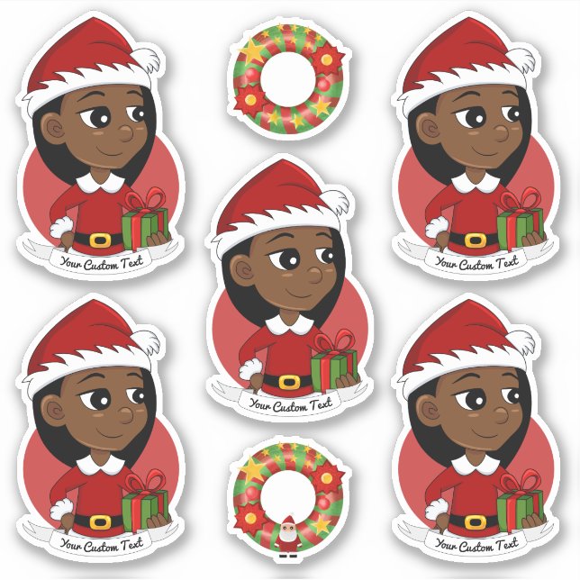 African American Christmas girl cartoon (Front)