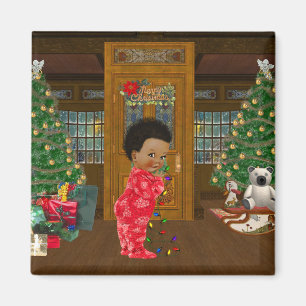 African American Christmas Magnet