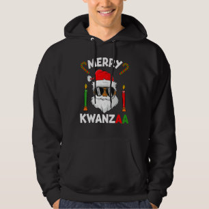 African American Christmas Merry Kwanzaa Santa Cl Hoodie