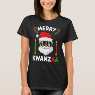 African American Christmas Merry Kwanzaa Santa Cl T-Shirt