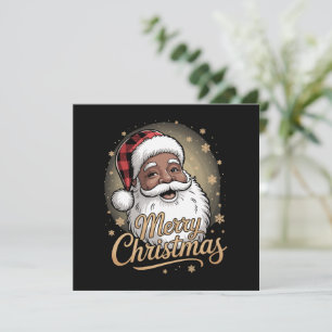 African American Christmas Pajamas Santa Claus  Invitation