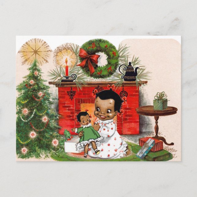 African American Christmas Postcard (Front)
