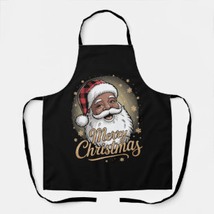 African American Christmas Pyjamas Santa Claus  Apron