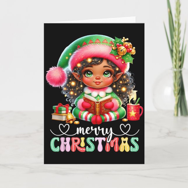 African American Christmas Shirt African Black Wom Card (Front)