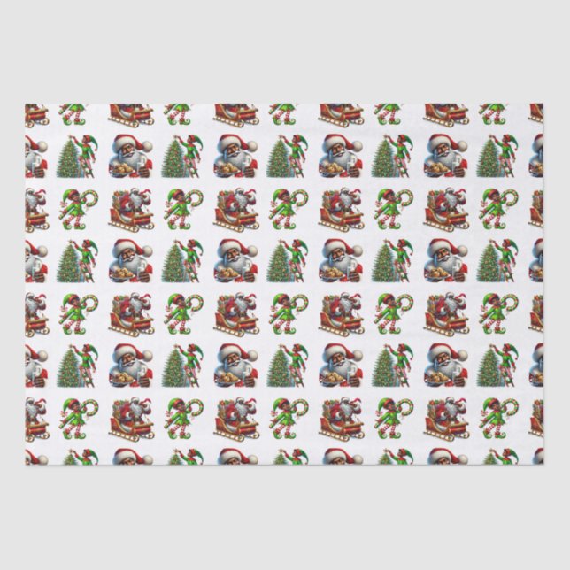 African American Christmas Tissue Paper (Front)