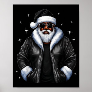 African American Christmas Xmas Afro Santa Claus  Poster