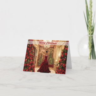 African American Cinderella Christmas Card