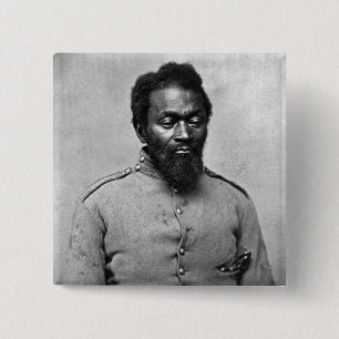 African American Civil War Soldier, 1861 15 Cm Square Badge