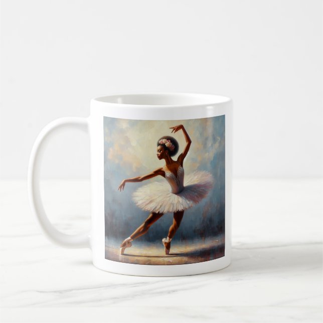 African American Classic Ballerina  Coffee Mug (Left)