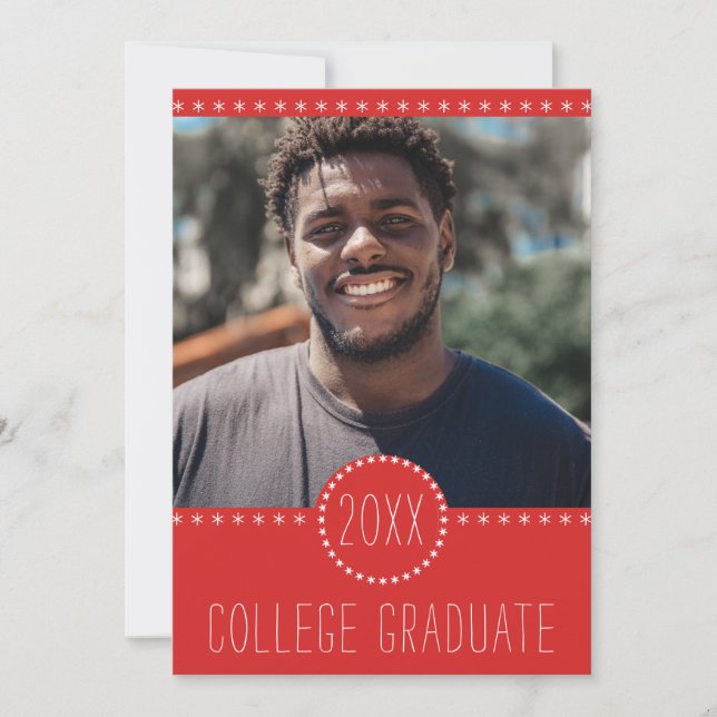 African American College Graduate Photo Party Invitation (Front)
