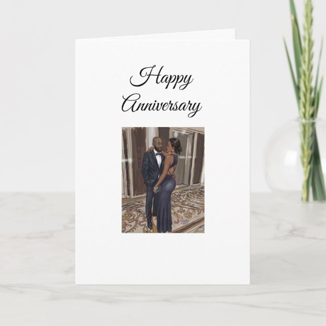 African American Couple - Anniversary Card (Front)