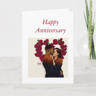 African American Couple - Anniversary Card