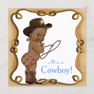 African American Cowboy Baby Shower Invitation