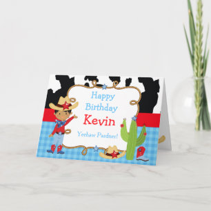 African American Cowboy Western Birthday Party Card