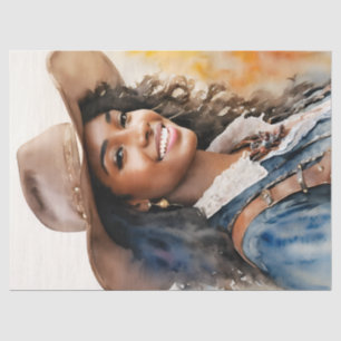 African American Cowgirl Black Woman Tissue Paper