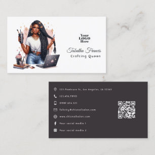 African American Crafting Queen Artistic Power Business Card