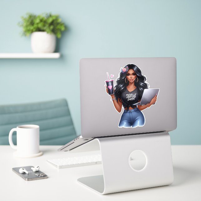 African American Crafting Queen Branding Design (Laptop On Desk)