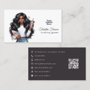 African American Crafting Queen Empowerment Art Business Card