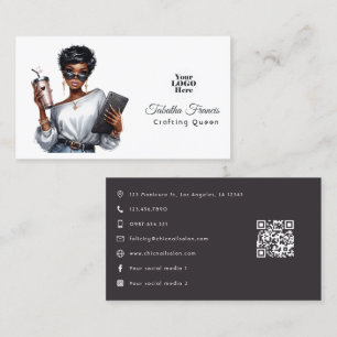African American Crafting Queen Empowerment Art Business Card
