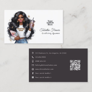 African American Crafting Queen Empowerment Design Business Card