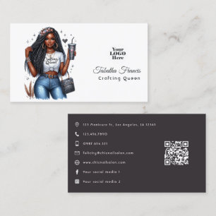 African American Crafting Queen Empowerment Design Business Card