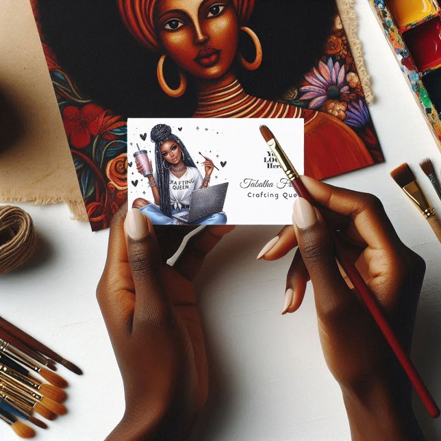 African American Crafting Queen Inspirational  Business Card (African American Crafting Queen Inspirational Business Card)