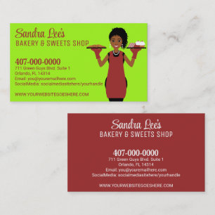 African American Cupcake Baker/Bakery Template Business Card