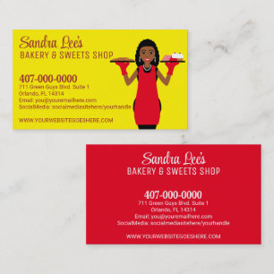 African American Cupcake Baker/Bakery Template Business Card
