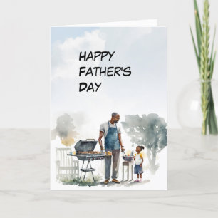 African American Dad and child Father's Day card