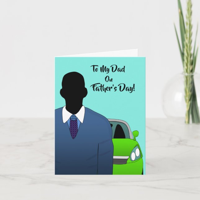 African American Dad Father's Day Suit & Tie   Card (Front)