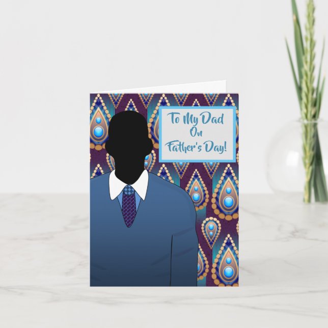 African American Dad Father's Day Suit & Tie   Card (Front)