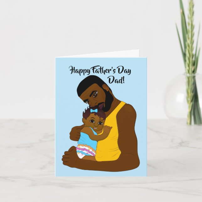 African American Dad Happy Father's Day  Card (Front)