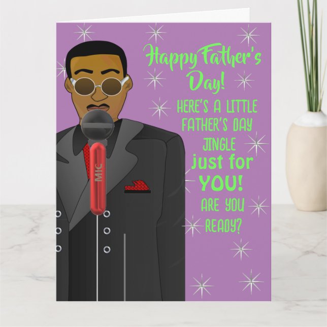 African American Dad Jingle Singing Father's Day Card (Front)