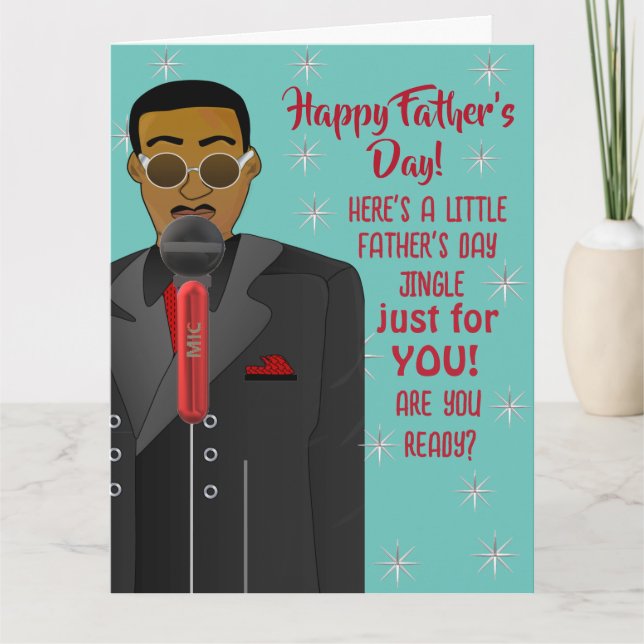 African American Dad Jingle Singing Father's Day Card (Front)