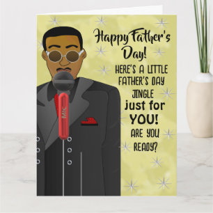 African American Dad Jingle Singing Father's Day Card
