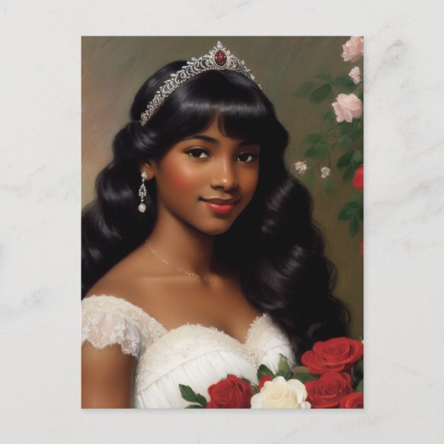 African American Debutante Roses Art Postcard (Front)