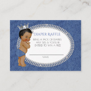 African American Denim & Diamonds Diaper Raffle Enclosure Card