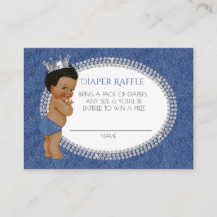 African American Denim & Diamonds Diaper Raffle Enclosure Card