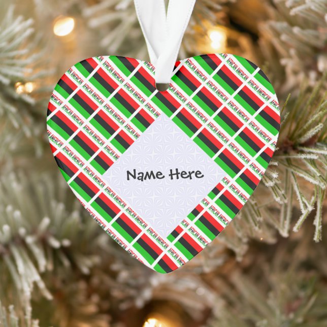 African American Diaspora Flag Black Personalizati Ornament (Tree)