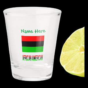 African American Diaspora Flag Green Personalised Shot Glass