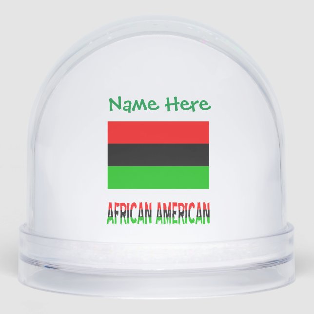 African American Diaspora Flag Green Personalised Snowglobe (Front)