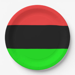African American Diaspora Flag Paper Plate
