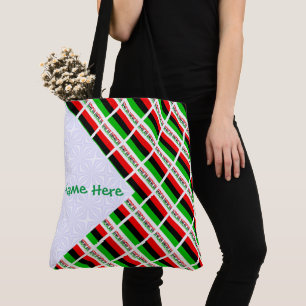 African American Diaspora Flag Tiled Green Person Tote Bag
